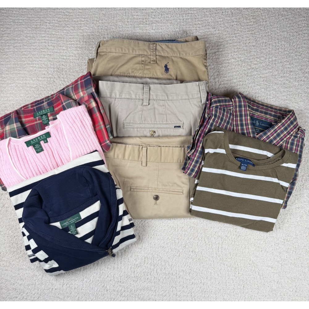 Polo Ralph Lauren Reseller 8 pc Lot Polo LRL Chinos Sweater Tops Mixed Sizes